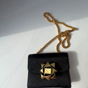 Marc Jacobs Black Crossbody Bag with Gold Chain